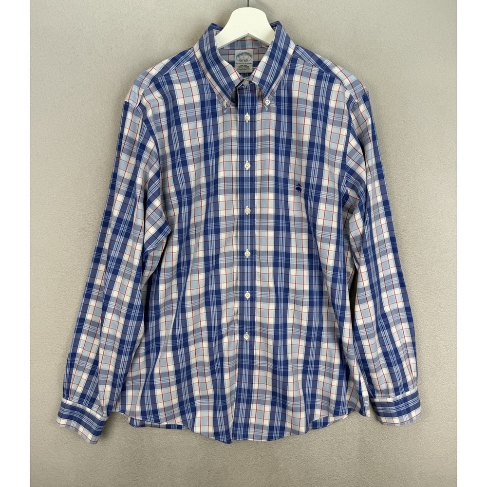 Brooks Brothers Men's L Original Polo Shirt Non Iron 100% American Supima Cotton